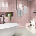 Soho Rose - Modern Pink Gloss Wall Tiles for Kitchen Splashbacks & Bathrooms 7.5. x 30 cm - Ceramic
