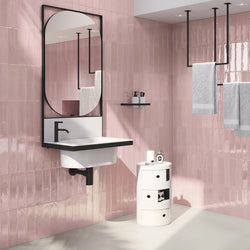 Soho Rose - Modern Pink Gloss Wall Tiles for Kitchen Splashbacks & Bathrooms 7.5. x 30 cm - Ceramic