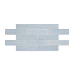 Soho Aqua - Modern Blue Gloss Wall Tiles for Kitchen Splashbacks & Bathrooms 7.5. x 30 cm - Ceramic