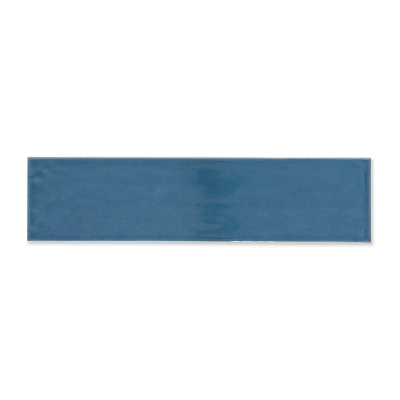 Soho Blue - Modern Blue Gloss Wall Tiles for Kitchen Splashbacks & Bathrooms 7.5. x 30 cm - Ceramic