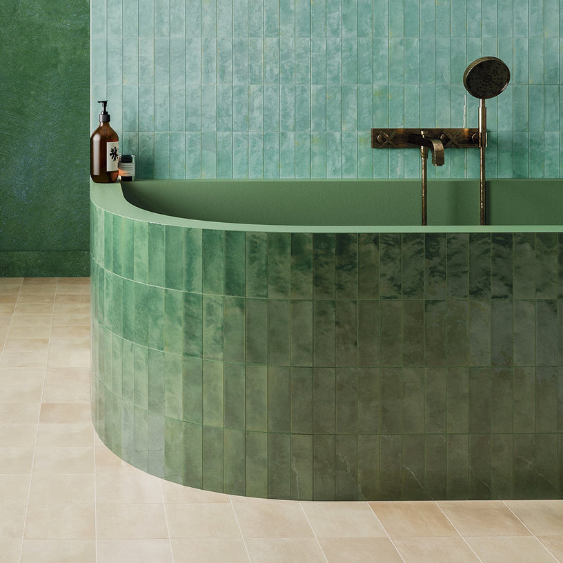Souk Emerald - Moroccan Green Floor & Wall Tiles for Kitchens, Bathrooms & Hallways - 15 x 15 cm - Porcelain