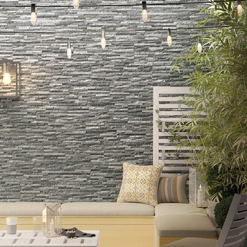 Spirit Grey - Split Face Textured 3d Wall Tiles for Kitchen Splashbacks, Bathrooms Feature Walls & Fireplaces 17 x 52 cm - Porcelain