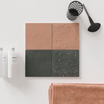Starburst Cotto - Terracotta Terrazzo Floor & Wall Tiles for Kitchens & Bathrooms - 15 x 15 cm