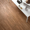 Timber Brown - Dark Oak Wood Effect Floor Tiles - 15 x 90 cm for Bathrooms, Kitchens & Hallways, Porcelain Plank Tiles