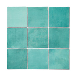 Zellige Teal - Blue Moroccan Wall Tiles for Kitchen Splashbacks & Bathrooms - 13 x 13 cm - Matt Ceramic