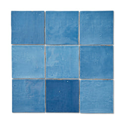 Zellige Blue - Moroccan Wall Tiles for Kitchen Splashbacks & Bathrooms - 13 x 13 cm - Matt Ceramic