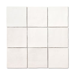 Zellige Pearl - White Moroccan Wall Tiles for Kitchen Splashbacks & Bathrooms - 13 x 13 cm - Matt Ceramic