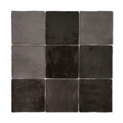 Zellige Black - Moroccan Wall Tiles for Kitchen Splashbacks & Bathrooms - 13 x 13 cm - Matt Ceramic