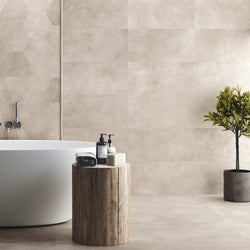 Motion Sand 30 x 60 cm - Beige Concrete Style Floor & Wall Tiles for Bathrooms & Kitchens - Porcelain