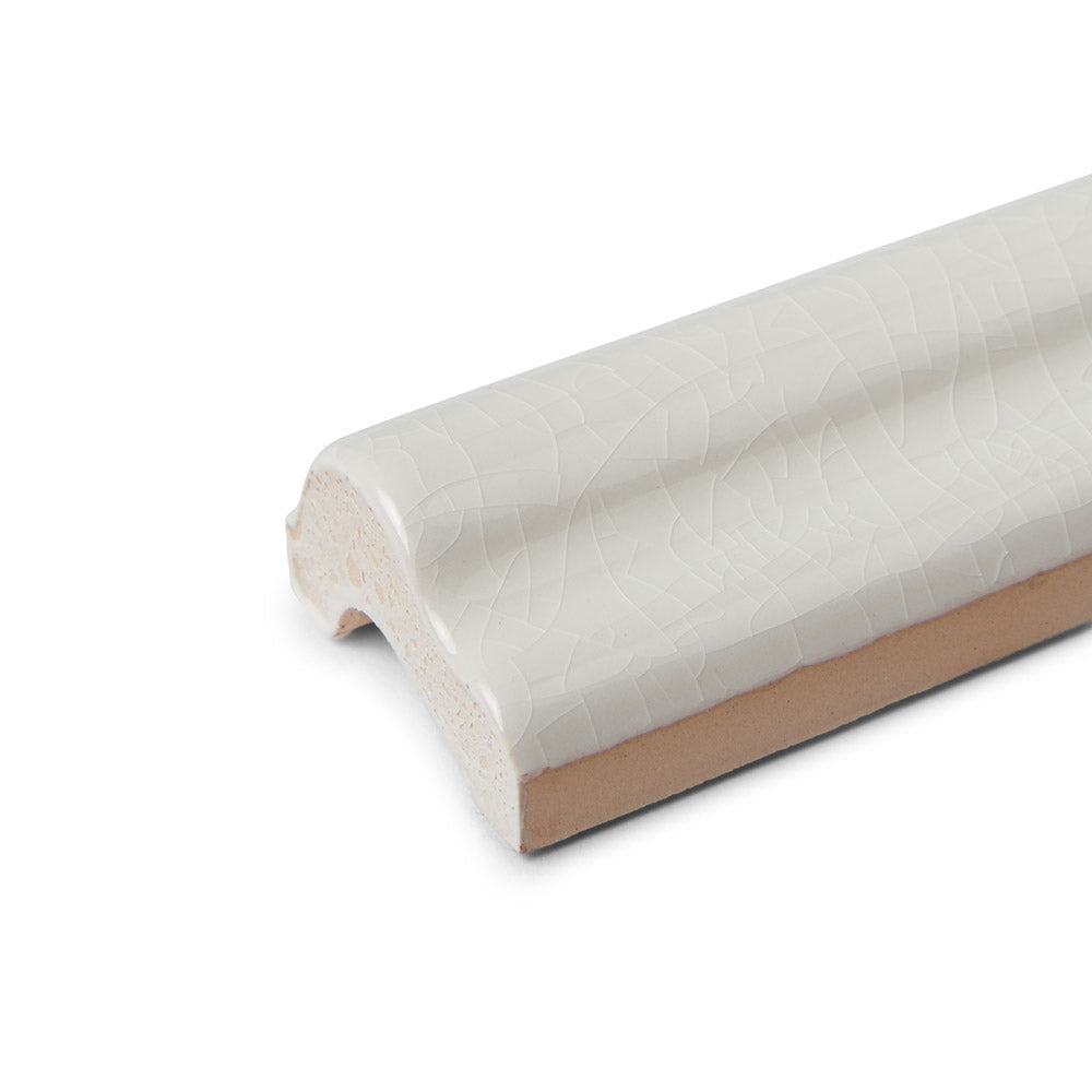 Padstow Cotton Moulding - Crackle Glaze White Border Tiles for Kitchen Splashbacks & Bathrooms 
