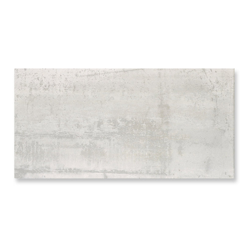 Highline Ice - 30 x 60 cm White Metal Wall & Floor Tiles for Designer Bathrooms & Kitchens - Porcelain, Lappato