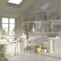 Zellige Pearl - White Moroccan Wall Tiles for Kitchen Splashbacks & Bathrooms - 13 x 13 cm - Matt Ceramic