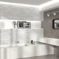 Atrium Grey - Marble Effect Subway Wall Tiles - 7.5 x 30 cm for Bathrooms & Kitchens, Ceramic