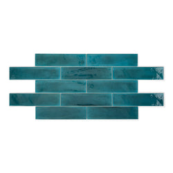 Opal Emerald - Modern Gloss Green Walll Tiles for Kitchen Splashbacks & Bathrooms - 7.5 x 30 cm - Ceramic