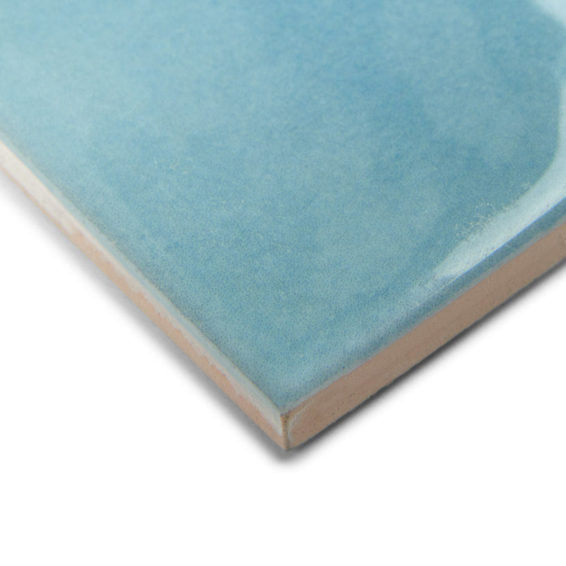 Opal Sky - Modern Gloss Blue Walll Tiles for Kitchen Splashbacks & Bathrooms - 7.5 x 30 cm - Ceramic