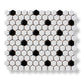 Microhex Mix - Black and White Hexagon Mosaic Tile for Geometric Walls or Floors - 26 x 30 cm, Porcelain