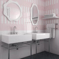 Concorde White - Modern Geometric Wall Tiles for Kitchen Splashbacks & Bathrooms - 5 x 25 cm - Gloss Ceramic
