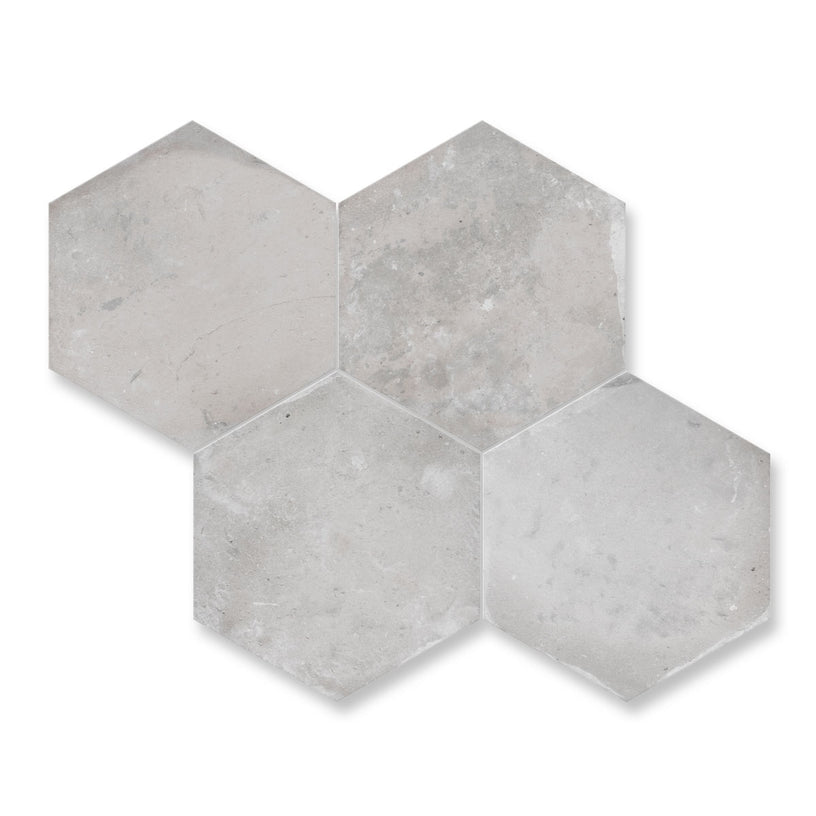 Croft Grey - Rustic Terracotta Floor Tiles for Kitchens & Bathrooms - 14 x 16 cm - Matt Porcelain