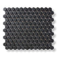 Microhex Black - Matt Hexagon Mosaic Tile for Honeycomb Walls or Floors - 26 x 30 cm, Porcelain