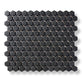 Microhex Black - Matt Hexagon Mosaic Tile for Honeycomb Walls or Floors - 26 x 30 cm, Porcelain