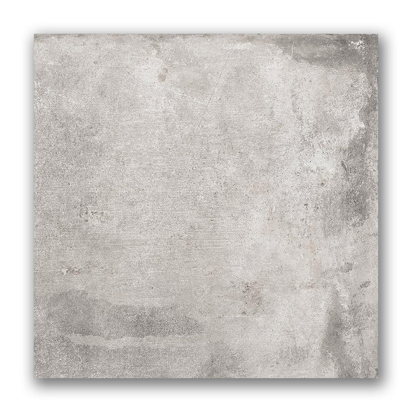 Ancoats Grey - Large Concrete Porcelain Floor Tiles for Bathrooms & Kitchens - 60 x 60 cm, Matt