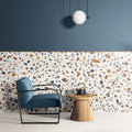 Flecks White - XL Terrazzo Multicolour Wall & Floor Tiles for Kitchens, Bathrooms & Living Areas - 90 x 90 cm - Matt Porcelain