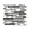 Offset Grey Mix - Grey Metal & Glass Mosaic Tiles for Kitchen Splashbacks & Bathroom Feature Walls - 30 x 30 cm