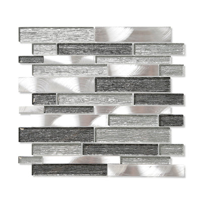 Offset Grey Mix Mosaic Tile