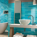 Grace Blue - Crackle Subway Wall Tiles for Kitchen Splashbacks & Bathrooms - 7.5 x 30 cm, Ceramic