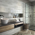 Grace Pearl - Grey Crackle Subway Wall Tiles for Kitchen Splashbacks & Bathrooms - 7.5 x 30 cm, Ceramic