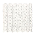 Hamptons Chevron - Luxury White Marble Effect Mosaic Tiles - 30 x 30 cm for Bathrooms, Kitchens, Walls & Floors, Glass