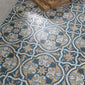 Lisbon Vintage - Rustic Blue Patterned Tile for Kitchen, Bathroom & Hallway Floors - 45 x 45 cm, Matt