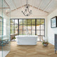 Chevron Oak - Wood Effect Floor Tiles - 11 x 54 cm for Bathrooms, Kitchens & Hallways, Parquet Style, Porcelain