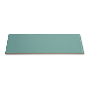 Bon Ton Teal - Green Modern Kitchen & Bathroom Wall Tiles - 10 x 30 cm - Gloss Ceramic