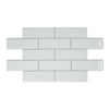 Bon Ton Sugar - White Modern Kitchen & Bathroom Wall Tiles - 10 x 30 cm - Gloss Ceramic