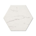 Marmi Hexagon - White Marble Effect Floor & Wall Tiles for Bathrooms & Kitchens - 17.5 x 20cm, Porcelain