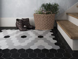 Mono White - Plain Matt Hexagon Porcelain Tiles for Kitchens & Bathroom Floors & Walls - 17.5 x 20 cm