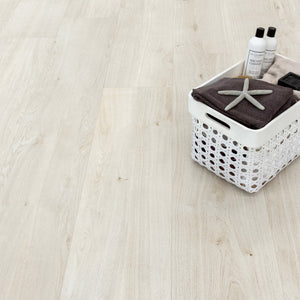 Nordic Pale - Large White Oak Wood Effect Floor Tiles - 20 x 120 cm for Bathrooms, Kitchens & Hallways, Porcelain Plank Tiles