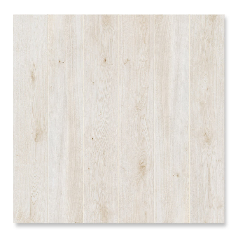 Nordic Pale - Large White Oak Wood Effect Floor Tiles - 20 x 120 cm for Bathrooms, Kitchens & Hallways, Porcelain Plank Tiles