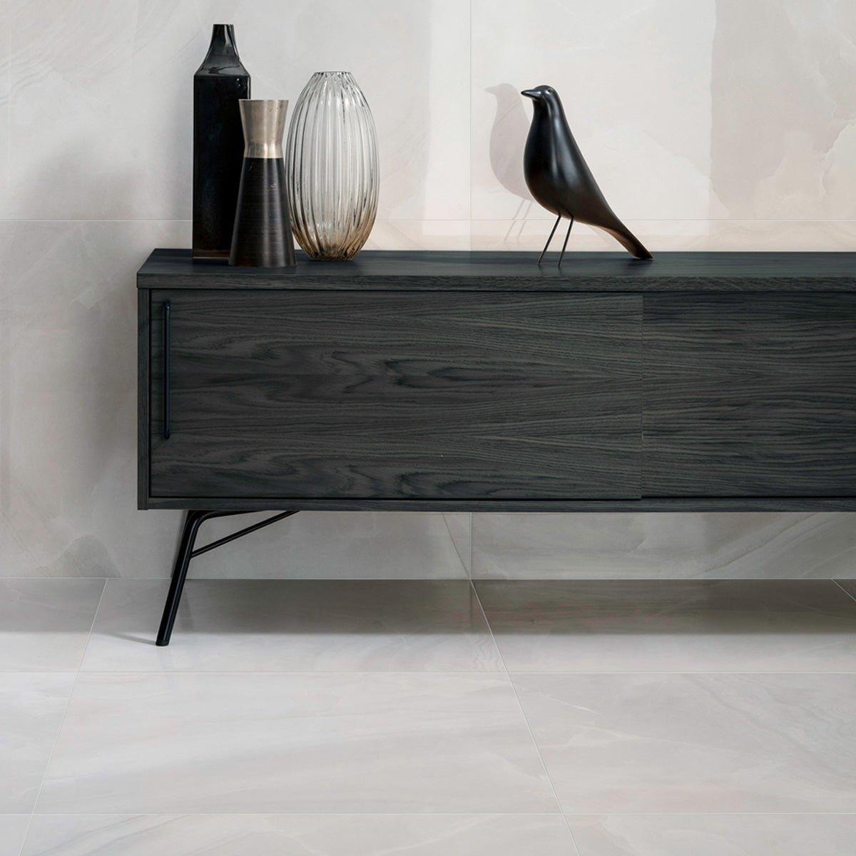 Onice Pearl - Luxury Wall & Floor Tiles, Marble Effect - 60 x 120 cm for Bathrooms & Kitchens, Porcelain