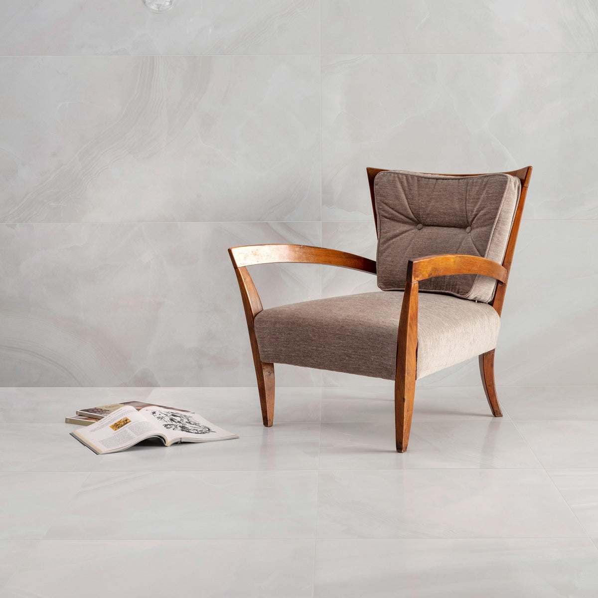 Onice Pearl - Luxury Wall & Floor Tiles, Marble Effect - 60 x 120 cm for Bathrooms & Kitchens, Porcelain