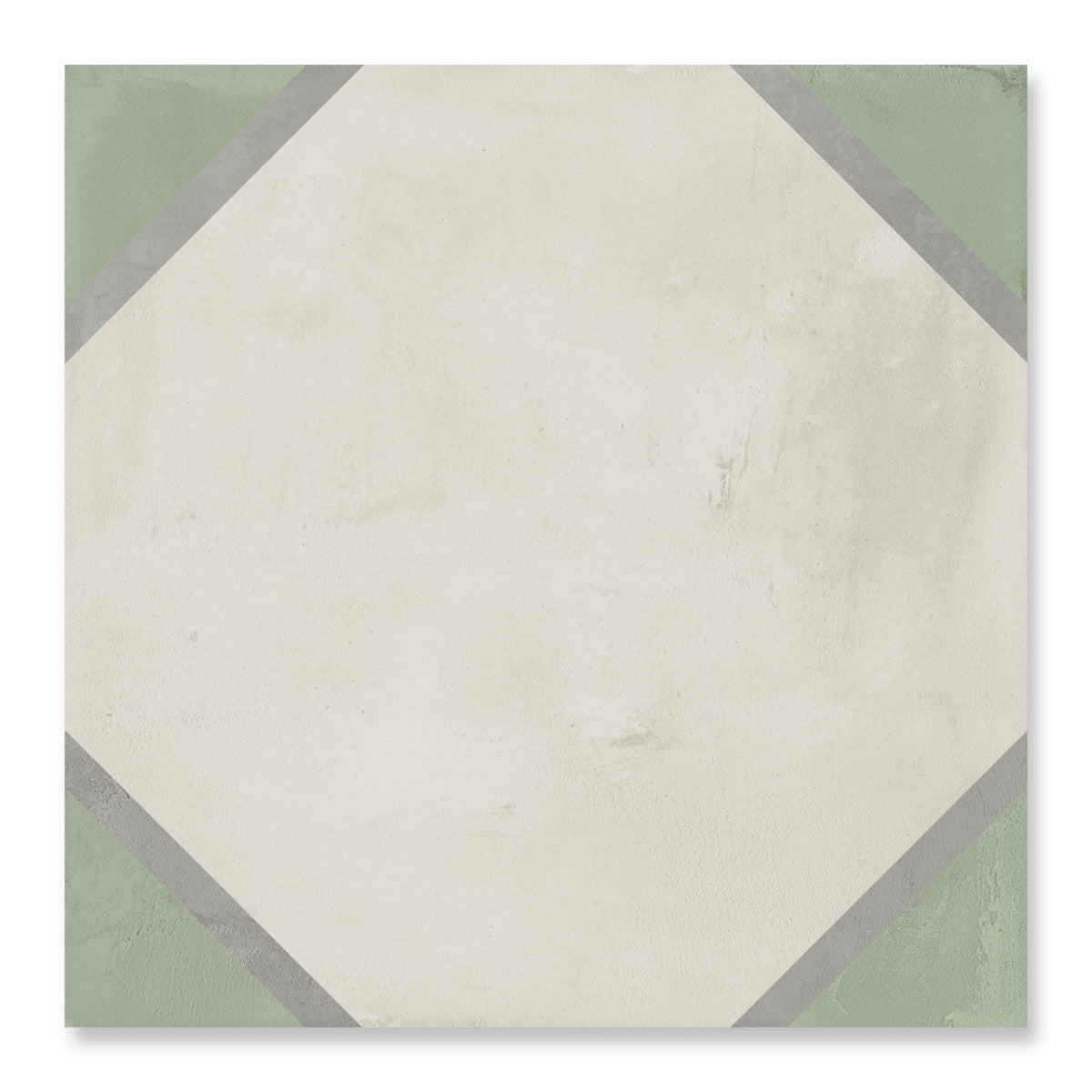 Orson Classic - Encaustic Vicrtorian Green Floor Tiles for Kitchens, Bathrooms & Hallways - 20 x 20 cm - Porcelain
