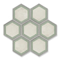 Orson Pop - Modern Green Heaxgon Floor Tiles for Kitchens and Bathroom Feature Walls - 21.6 x 25 cm - Porcelain