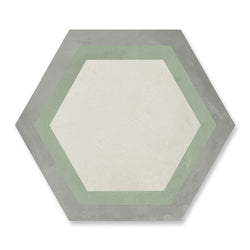 Orson Pop - Modern Green Heaxgon Floor Tiles for Kitchens and Bathroom Feature Walls - 21.6 x 25 cm - Porcelain