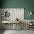Orson Star - Modern Green Heaxgon Floor Tiles for Kitchens and Bathroom Feature Walls - 21.6 x 25 cm - Porcelain