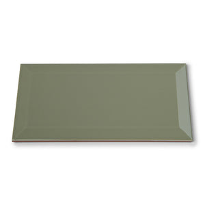 Metro Sage Gloss - Bevelled Green 10 x 20 cm Wall TIles for Bathrooms, Kitchens & Splashbacks, Ceramic
