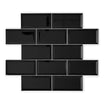 Metro Black Gloss - Bevelled 10 x 20 cm Wall TIles for Bathrooms, Kitchens & Splashbacks, Ceramic