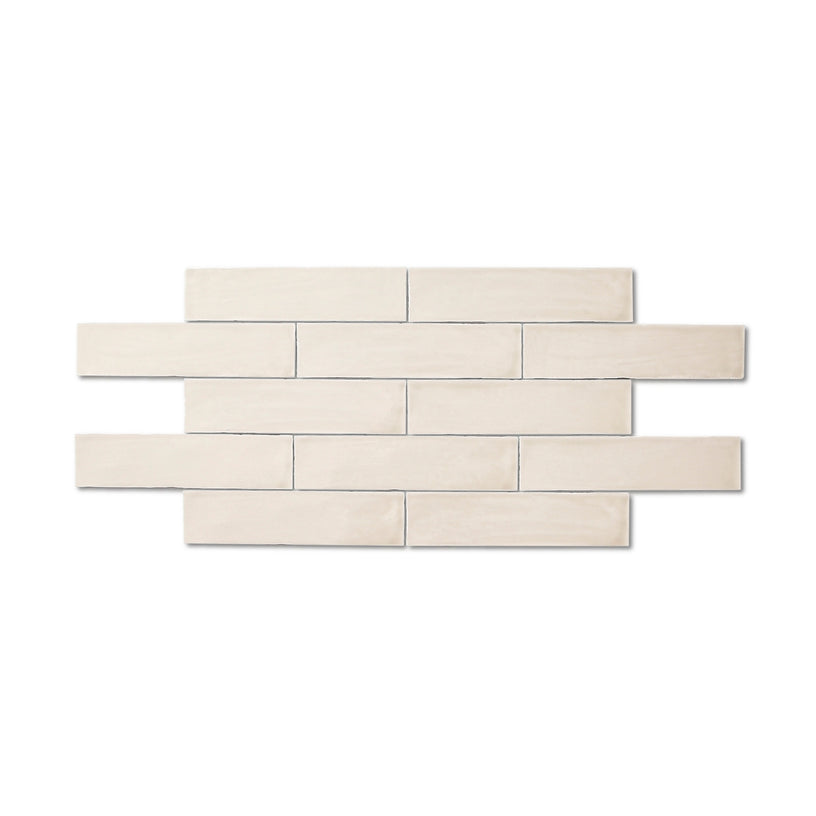 Countrywide Mushroom  - Handmade Ceramic Wall Tiles for Kitchens & Bathrooms - 7.5 x 30 cm - Gloss Ceramic