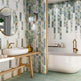Paradise 10 x 30 cm - Decorative Green Patterned Wall Tiles for Kitchen Splashbacks & Bathroom Feature Walls