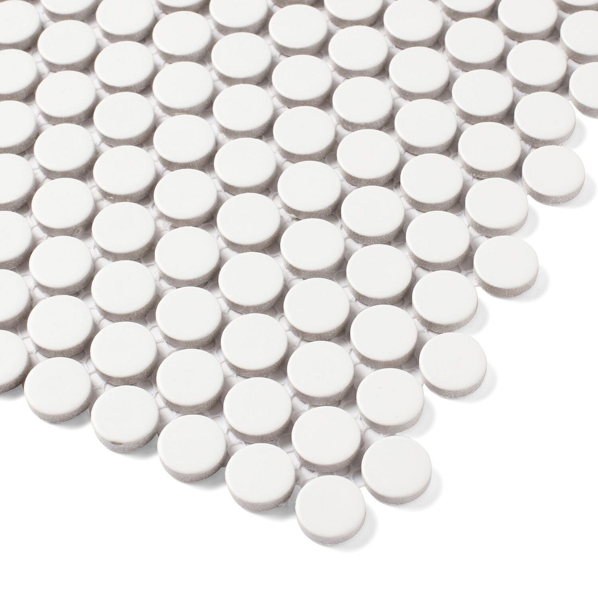 Penny White - Modern Round Mosaics for Kitchen & Bathroom Floor & Walls - 30 x 30 cm Sheet - Porcelain